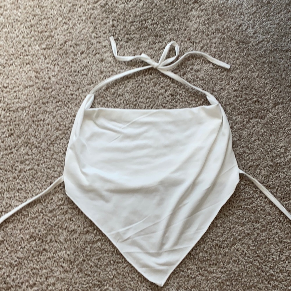 White crop top open in back
